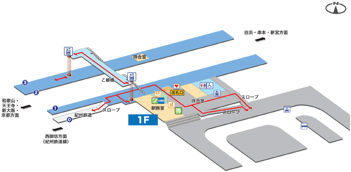ＪＲ御坊駅構内図
