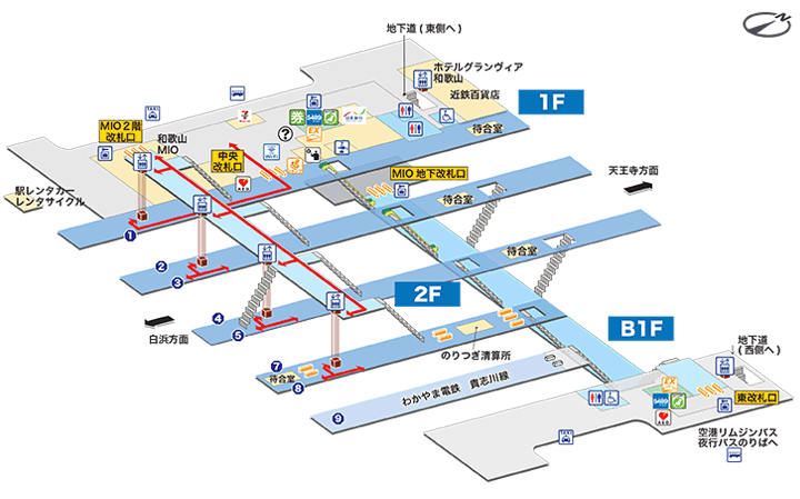 ＪＲ和歌山駅構内図