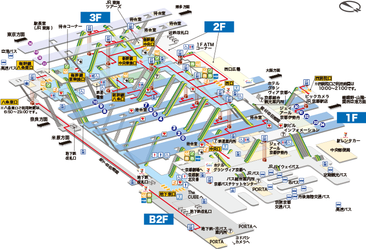ＪＲ京都駅構内図