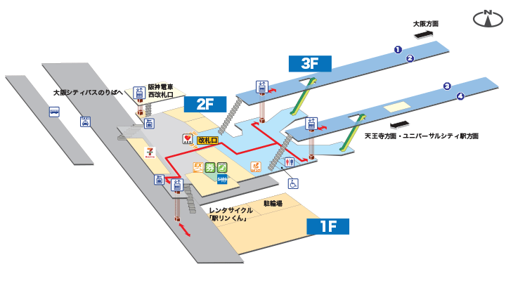 ＪＲ西九条駅構内図